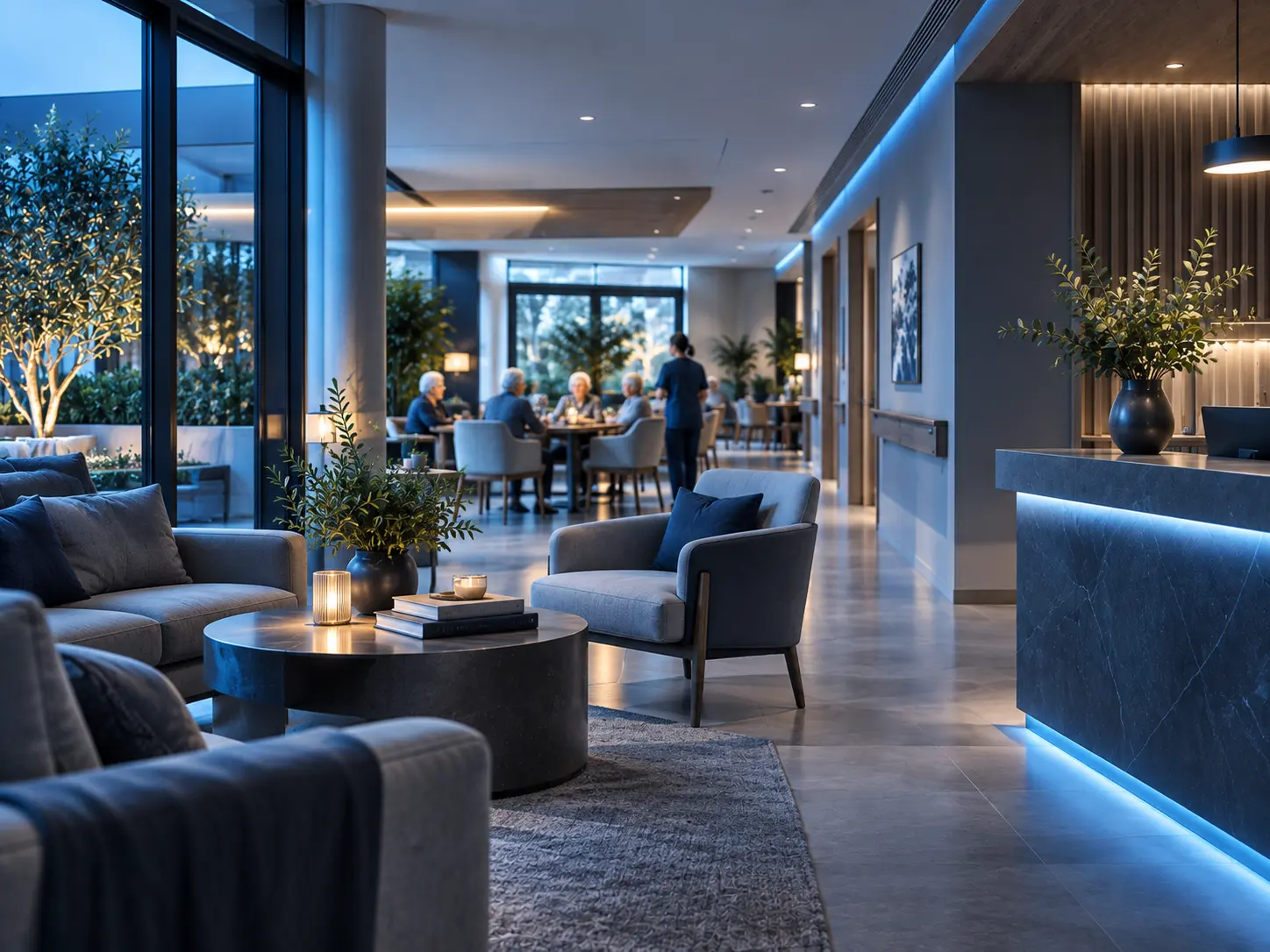 Contemporary aged care residence with shared living areas
